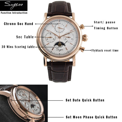 Sugess Watch MoonPhase Master Chronograph SU1908GW/X Photo 2